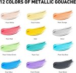 HIMI Metallic Jelly Cup Gouache Paint Set 12g 12 Colours - Image 5