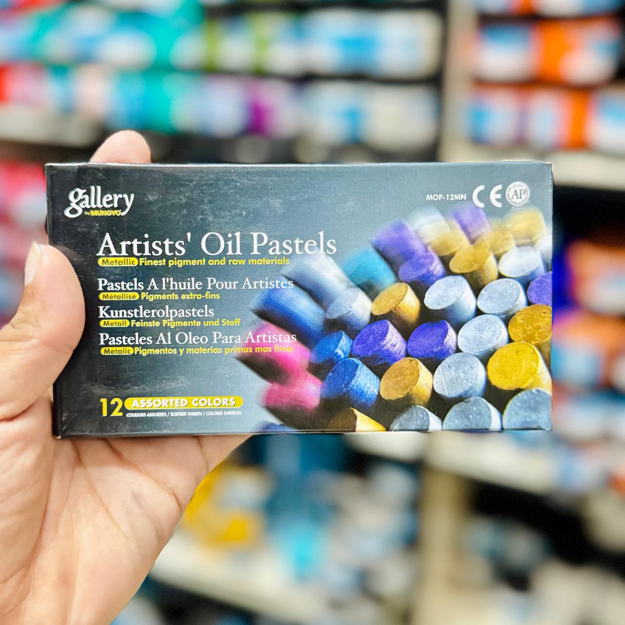 r9YTCw9tRiu0i8licg7.jpg Mungyo Gallery Artists Metallic Oil Pastels 12 Colour Assorted - Image 1