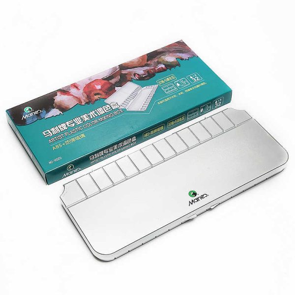 Maries Artist Plastic Rectangular Colour Mixing Box (32 Wells + 5 Mixing Areas)
