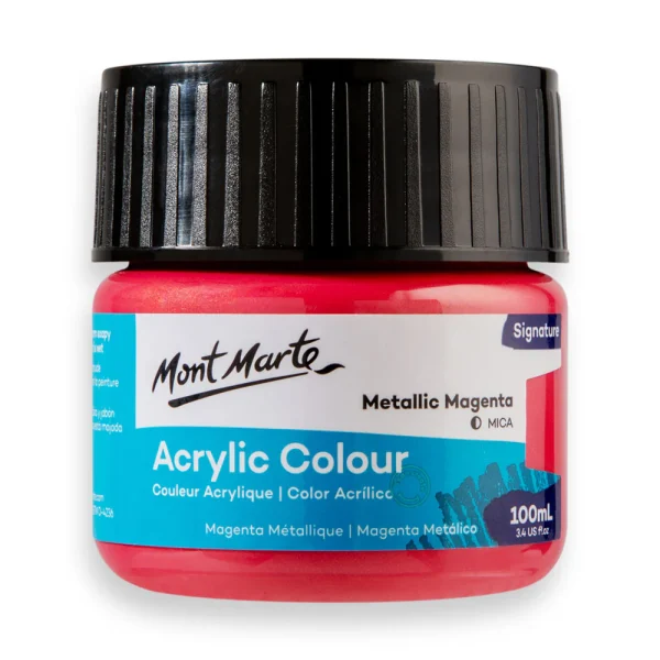 Mont Marte Acrylic Colour Paint 100ml Metallic Magenta