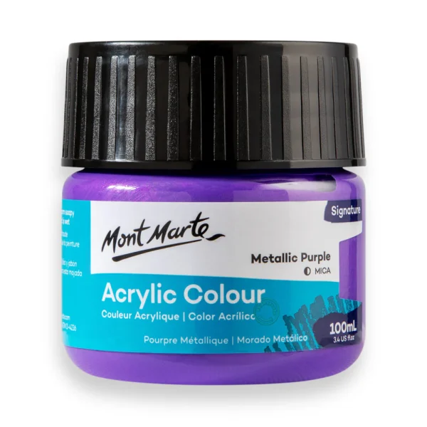 Mont Marte Acrylic Colour Paint 100ml Metallic Purple