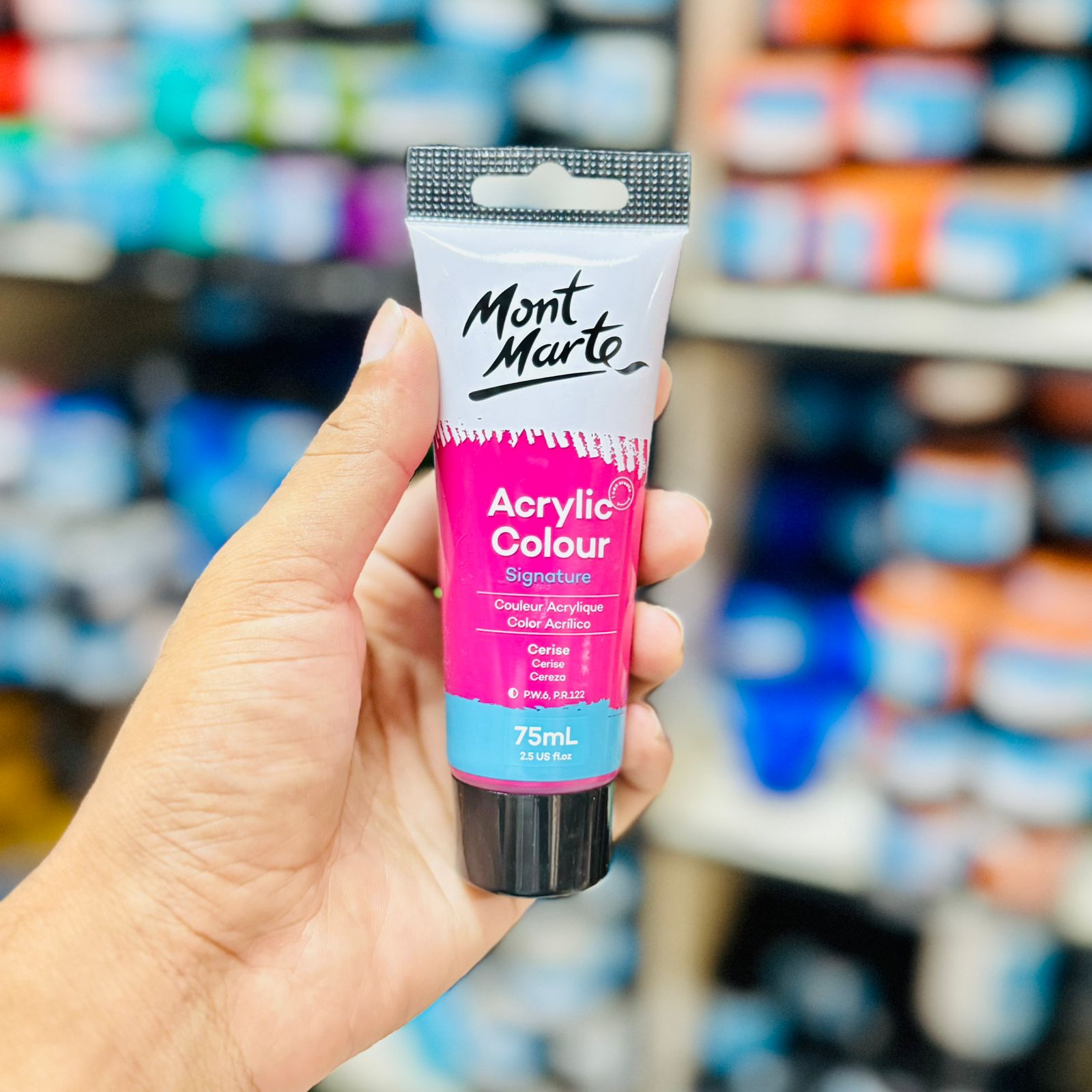 wsN87O_ul2tlraBDU7O.jpg Mont Marte Acrylic Colour Paint 75ml- Cerise - Image 1