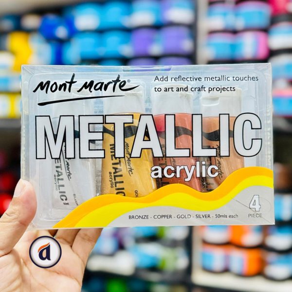 Mont Marte Metallic Acrylic Paint Set 50ml 4pc