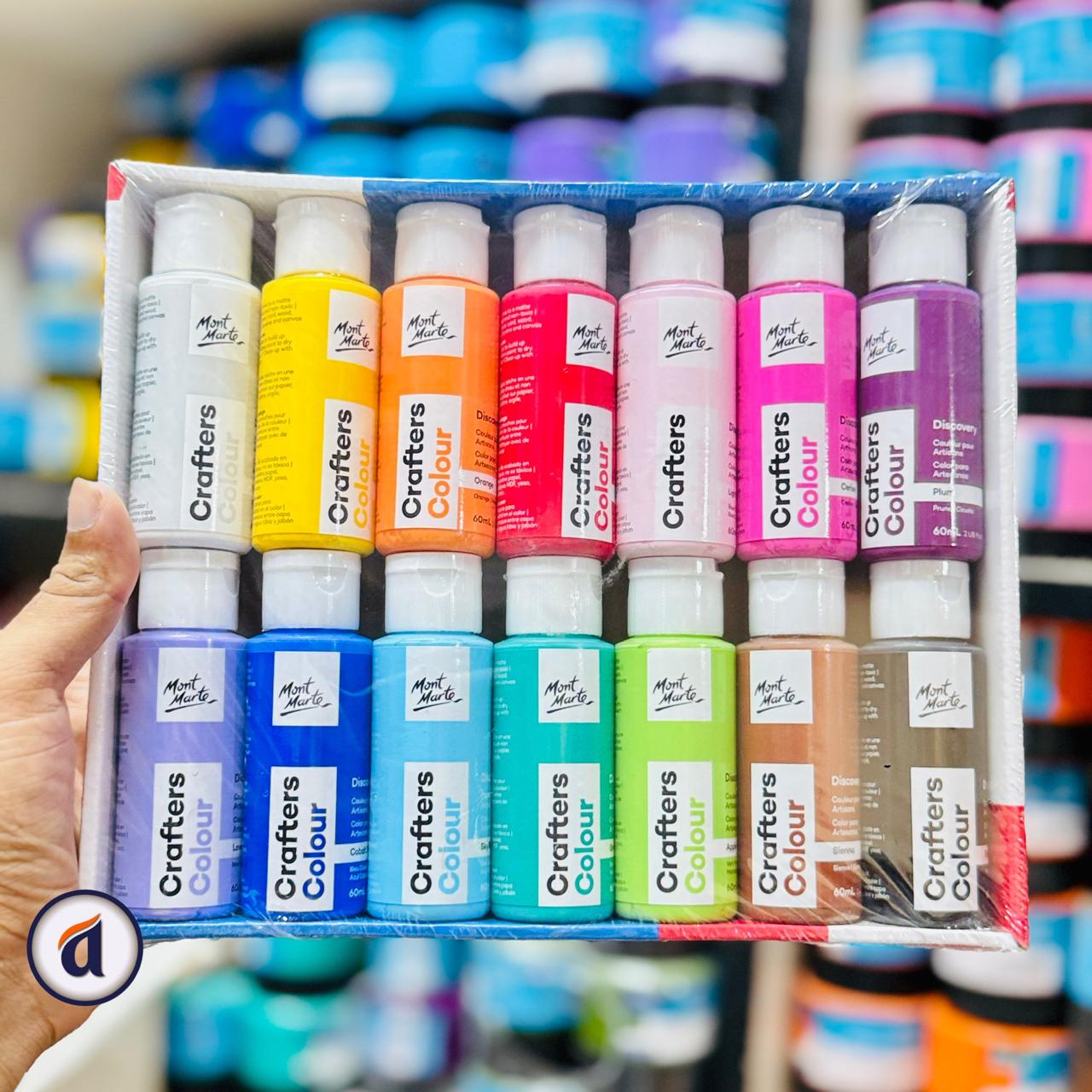 zlC2nF1YJoDSp9T3ils.jpg Mont Marte Crafters Colour Paint Set 14 x 60ml - Image 1