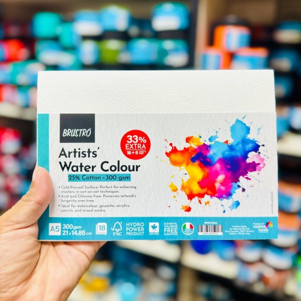 Brustro Artists Water Colour Paper A5, 300gsm, 18 sheets