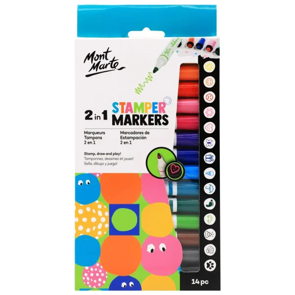 Mont Marte 2 in 1 Stamper Markers 14pc