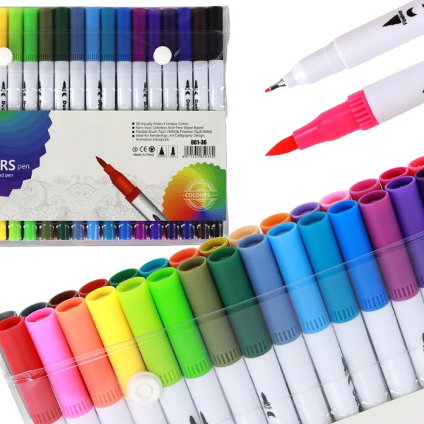 China Dual Tip Brush Pens 36pc