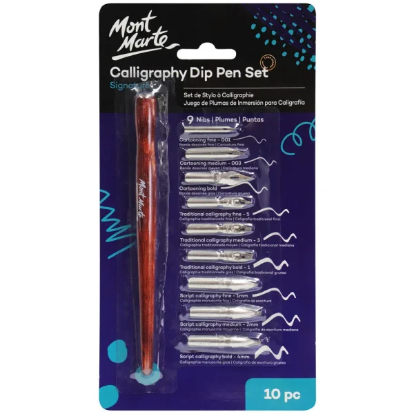 Mont Marte Calligraphy Dip Pen Set 10pc