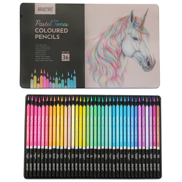 Brustro Pastel Tones Coloured Pencils Set 36pc