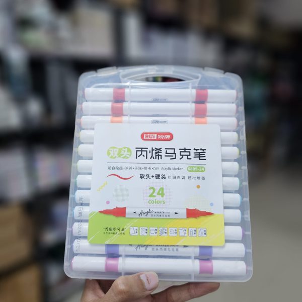 Dual Tip Acrylic Marker Set 24 Colour