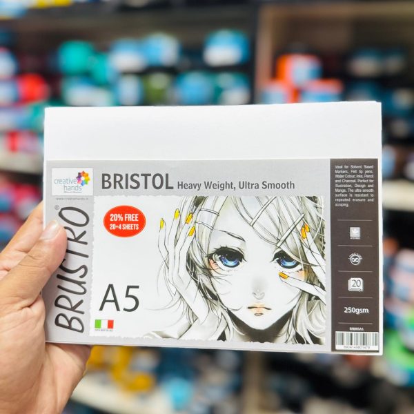 Brustro Bristol Paper Pad — A5 250gsm, Ultra Smooth, Bright White