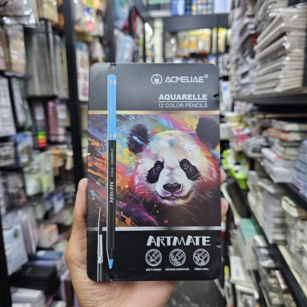 Acmeliae Artmate Watercolor 12 Color Pencils Tin Box