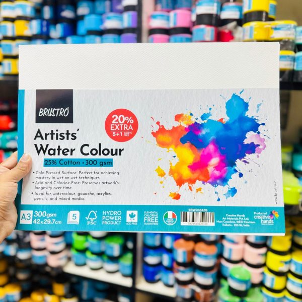 Brustro Artists Water Colour Paper A3, 300gsm, 5 sheets