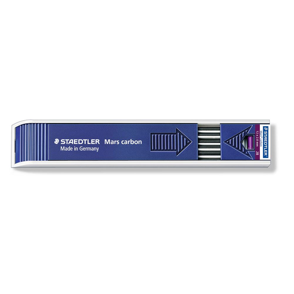 LLT6RjaVeUIOSPL8cUT.jpg Staedtler Mars Carbon 2mm Drawing Leads 2B Degree Tray of 12 Leads - Image 1