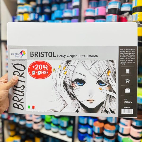 Brustro Bristol Paper Pad — A3 250gsm, Ultra Smooth, Bright White