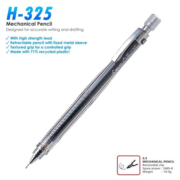 Pilot 0.5mm Mechanical Pencil H-325 NC TRANSPARENT