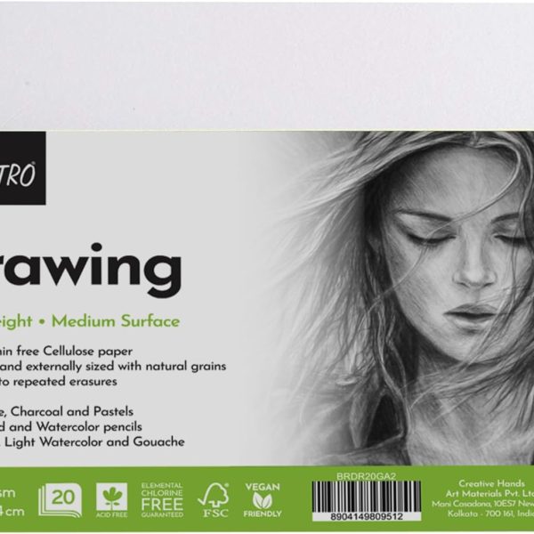 A2 Brustro Artists Drawing Paper 200 GSM  20 Sheets 24x16.5inc