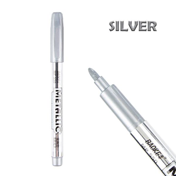 Baoke Metallic Silver Colour Marker Pen
