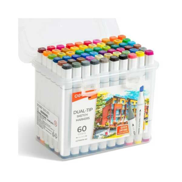 Deli Dual Tip Art Markers 60pc
