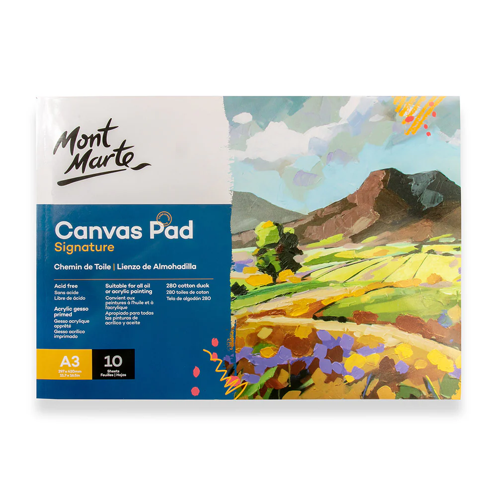 aFu_bRVSdwHZ70LtBSj.webp Mont Marte Canvas Pad A3 10 Sheet (11.7x16.5in) - Image 1