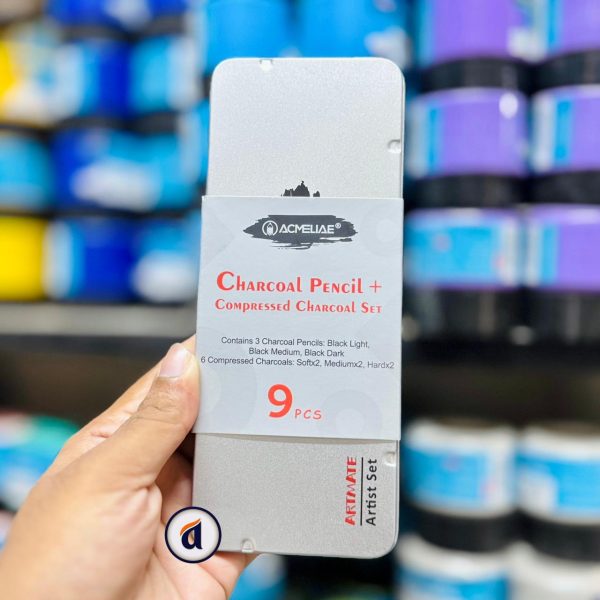 Acmeliae Artmate Charcoal Pencil+Compressed Set 9pcs