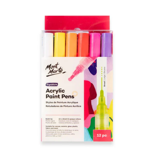 Mont Marte Acrylic Paint Pens Broad Tip 12pc