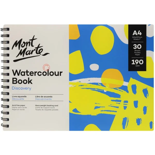 Mont Marte Watercolour Book A4 (8.3 x 11.7in) 30 Sheets 190gsm