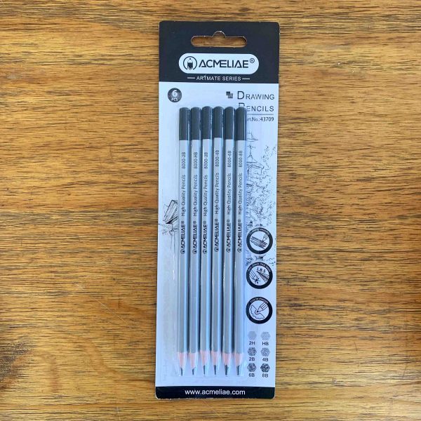 Acmeliae Drawing Graphite Pencils Set 6pc