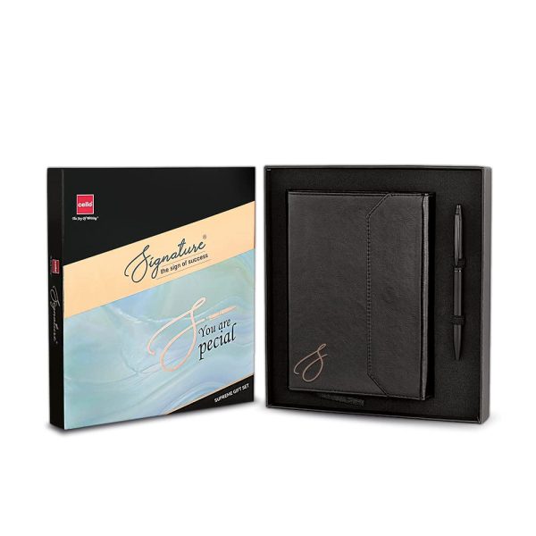 Cello Signature Supreme Notebook + Ball Pen Gift Set Blue ink