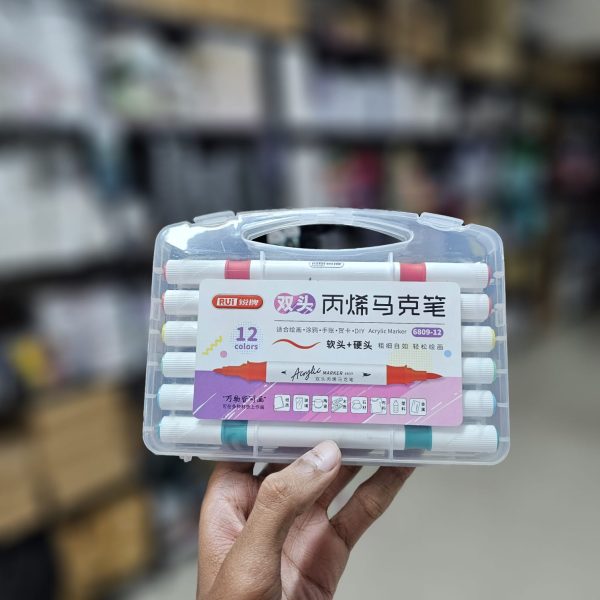 Dual Tip Acrylic Marker Set 12 Colour